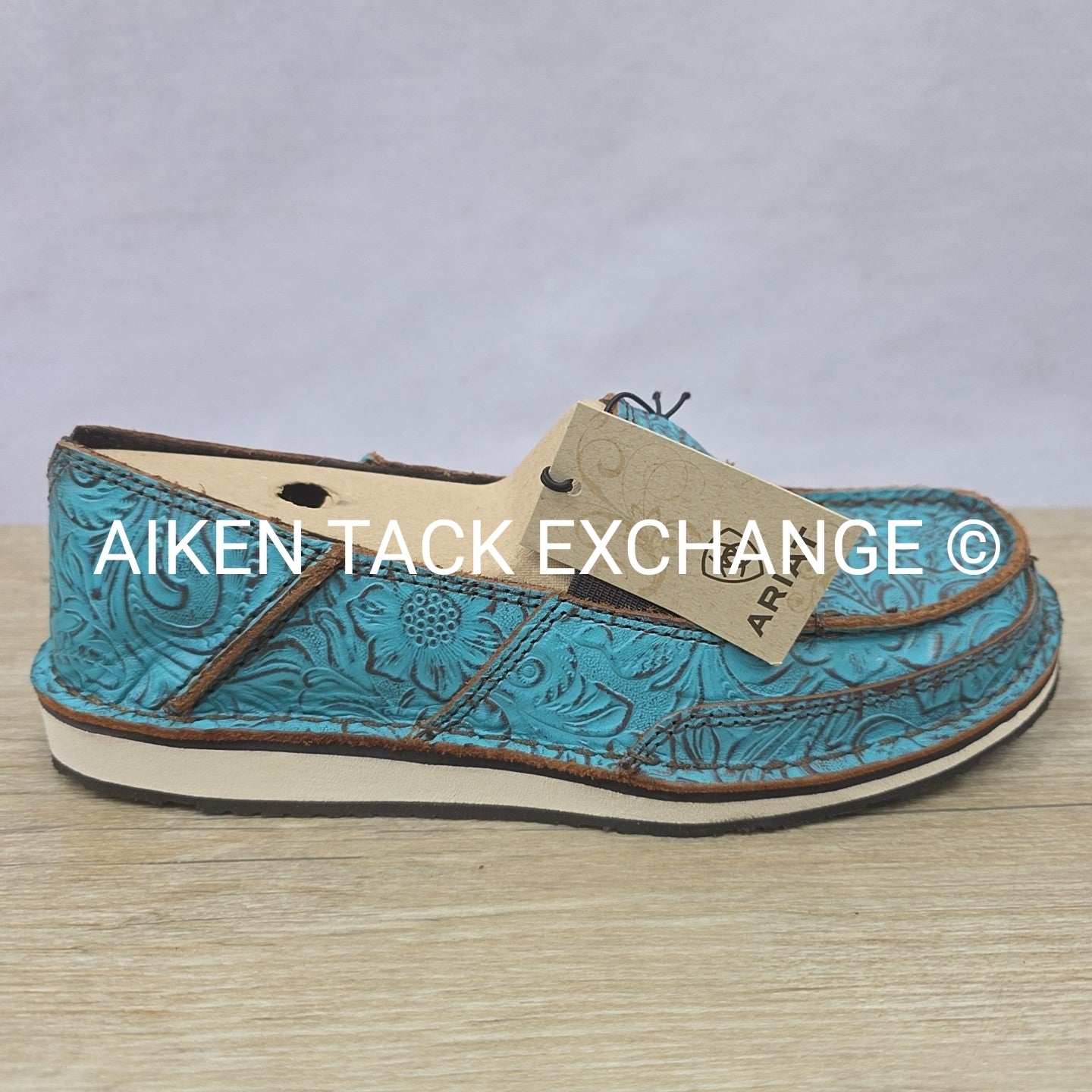 Ariat Brushed Turquoise Floral Embossed Cruisers, Brand New, Size 7.5