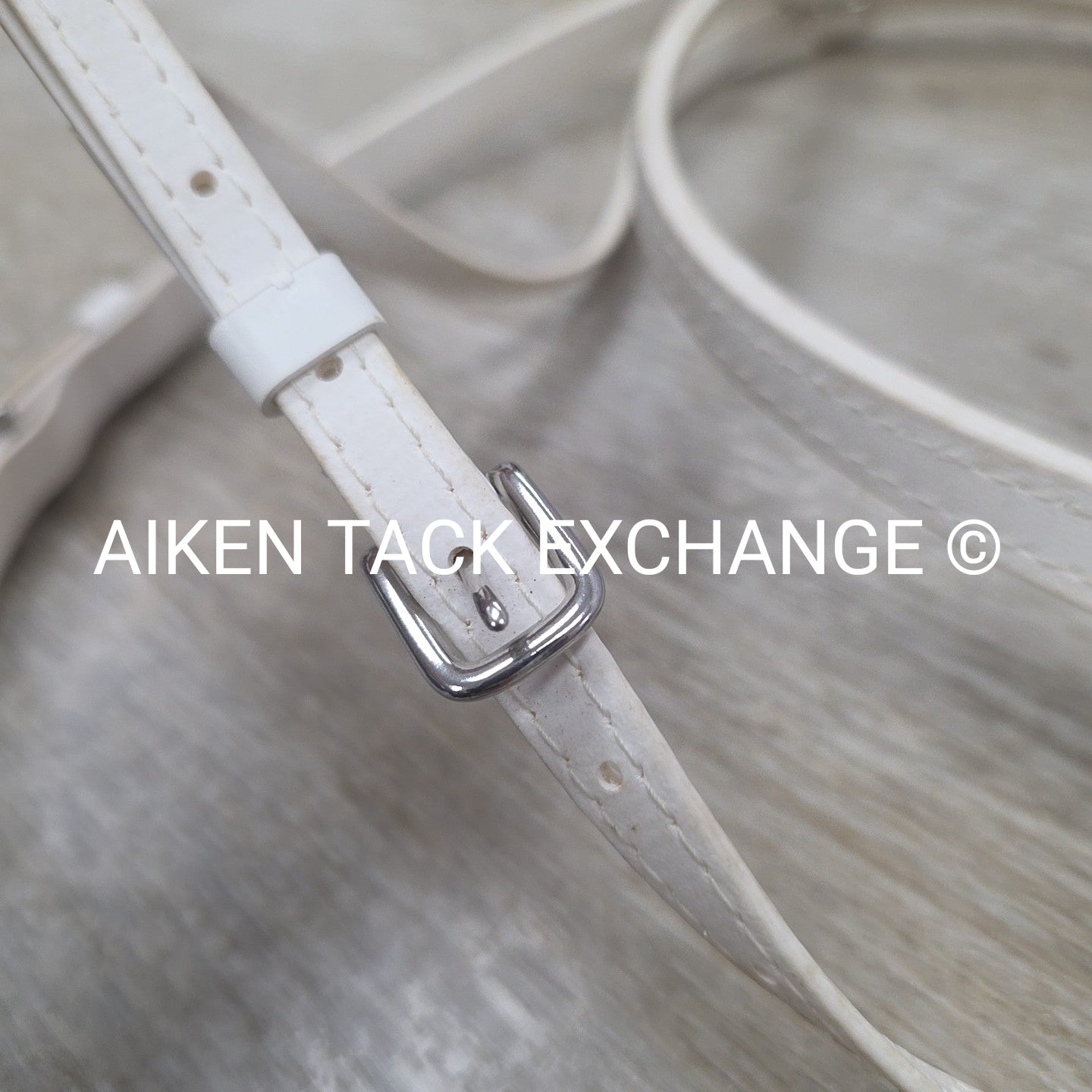 Jacks Beta Headstall and Curb Strap, White, Size Cob / Full