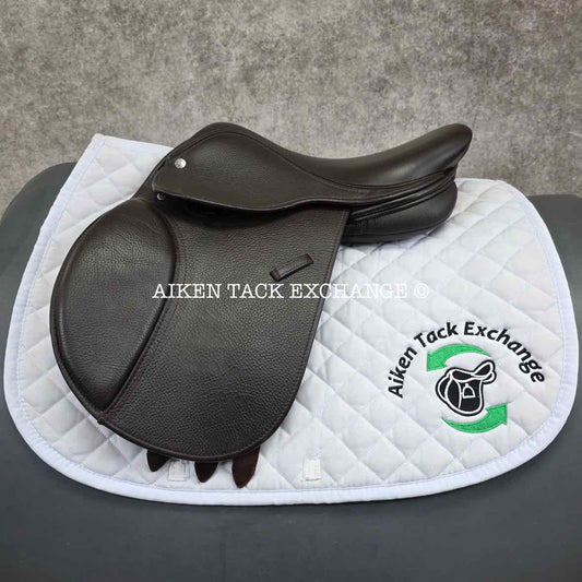 2017 Custom Saddlery Monte Carlo Jr Close Contact Jump Saddle, 15" Seat, Adjustable Tree, Wool Flocked Panels