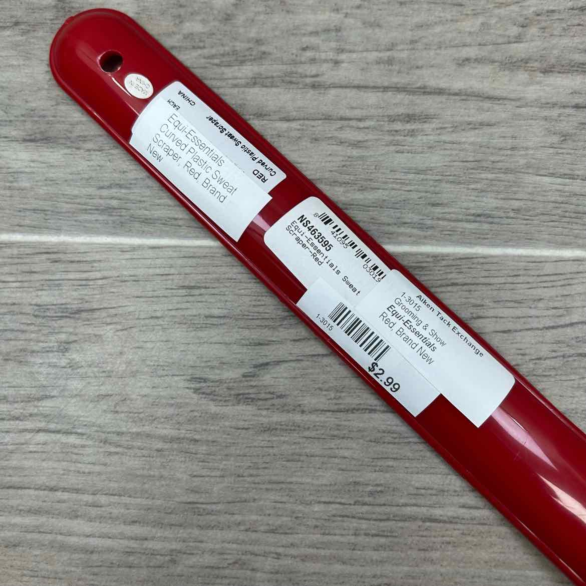 Equi-Essentials Curved Plastic Sweat Scraper, Red, Brand New
