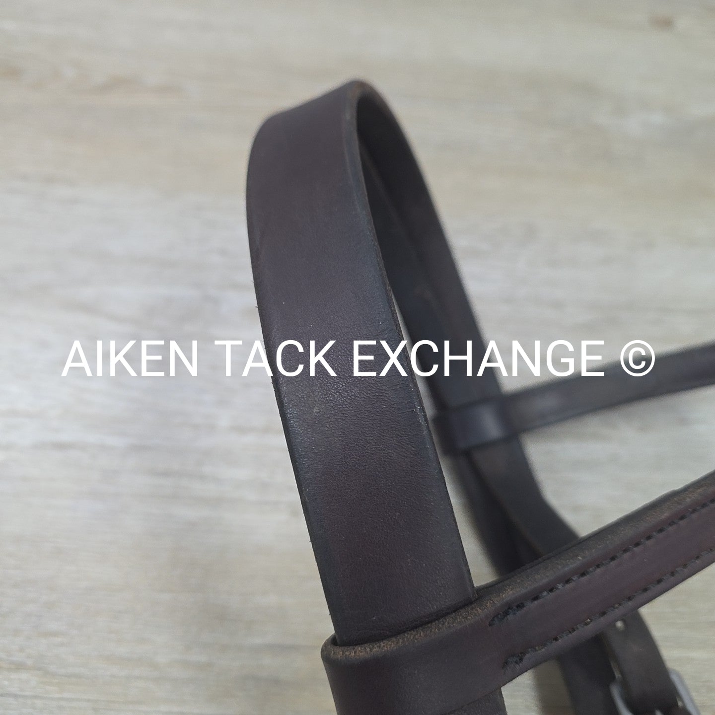 Plain Raised Heavy Duty Bridle, No Reins, Brown, Oversize