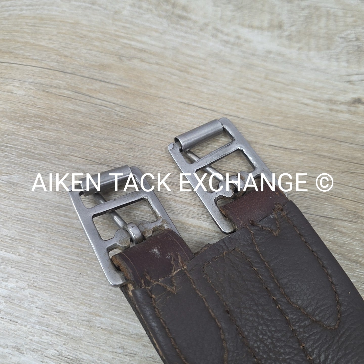 English Girth with Single End Elastic, Brown, 40"