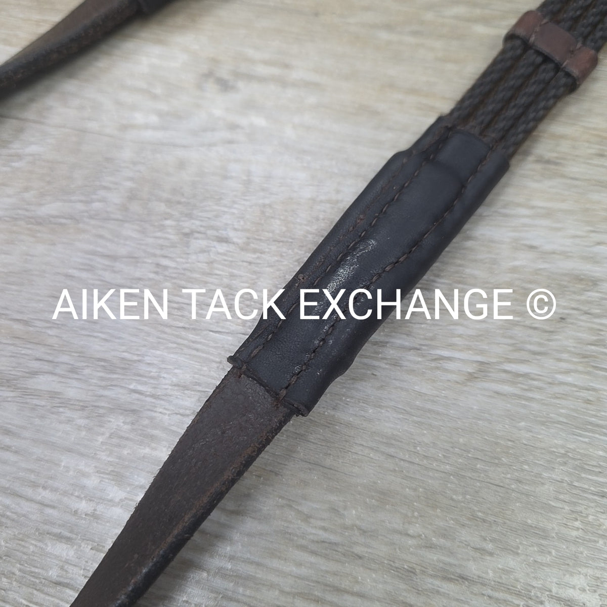 Correct Connect Sure Grip Rubber Reins with 1" Hand Stops, Brown, 55"