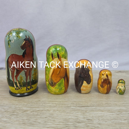 Matryoshka Nesting Dolls with Horse Design