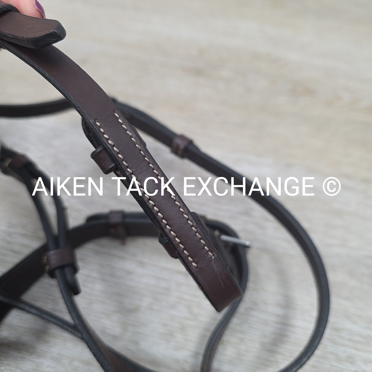 KL Select Black Oak Fancy Stitched Bridle with Matching Laced Reins, Brown, Cob