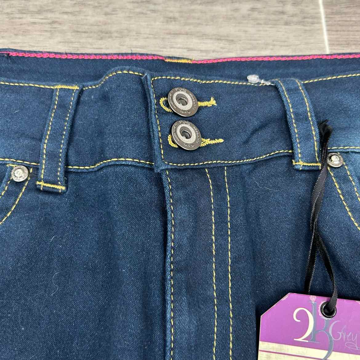 2kGrey Denim Full Seat Breeches, Size 34