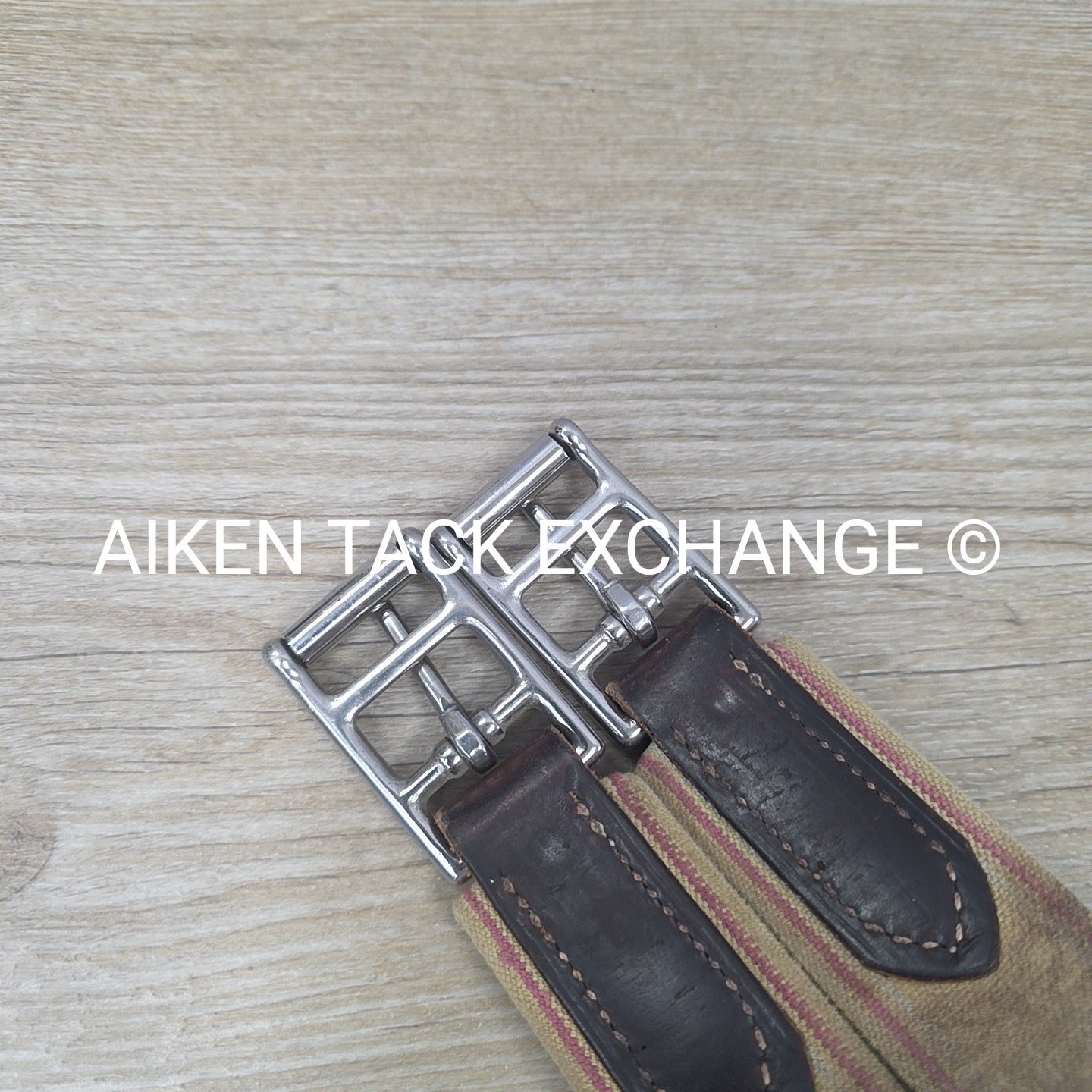 SmartPak Fancy Stitch Girth with Elastic on One Side, Brown, 48"