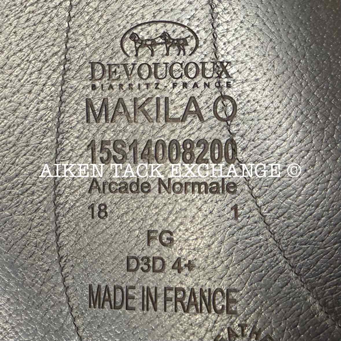 2015 Devoucoux Makila O Monoflap Dressage Saddle, 18" Seat, 1 Flap, Medium Wide Tree, D3D Panels, Full Buffalo Leather