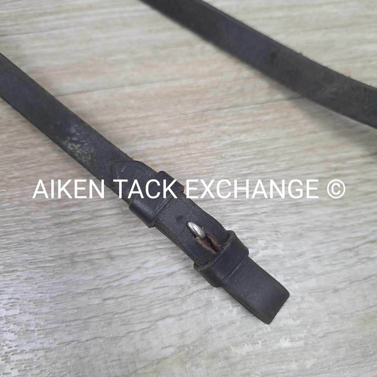 Flat Rubber Reins, Black, 54"