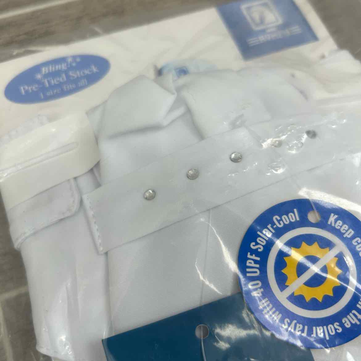 Romfh Bling Pre Tied Bling Stock Tie, White, One Size, Brand New