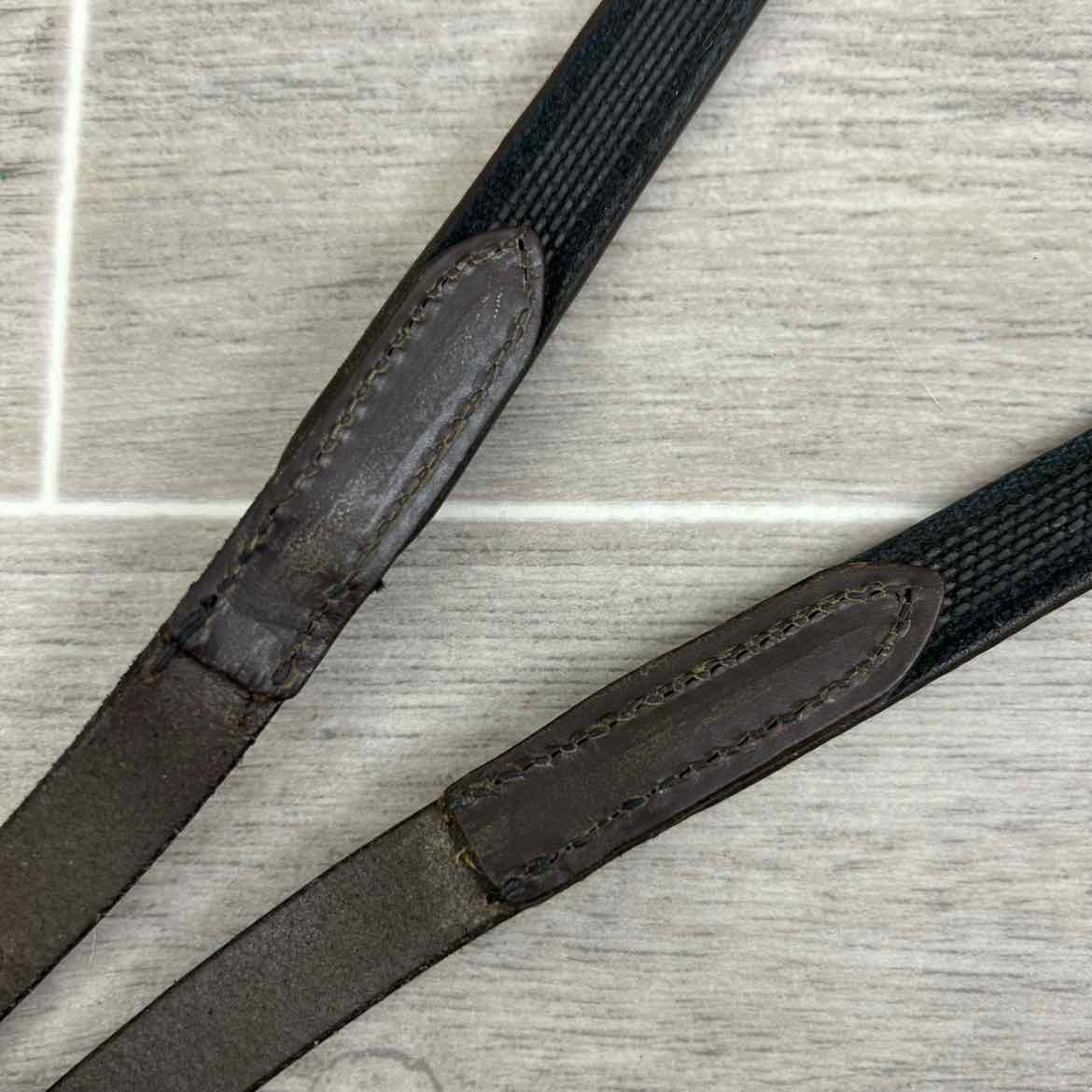 Stubben NT Leather Reins with Extra Grip Rubber Lining, Brown, 55"