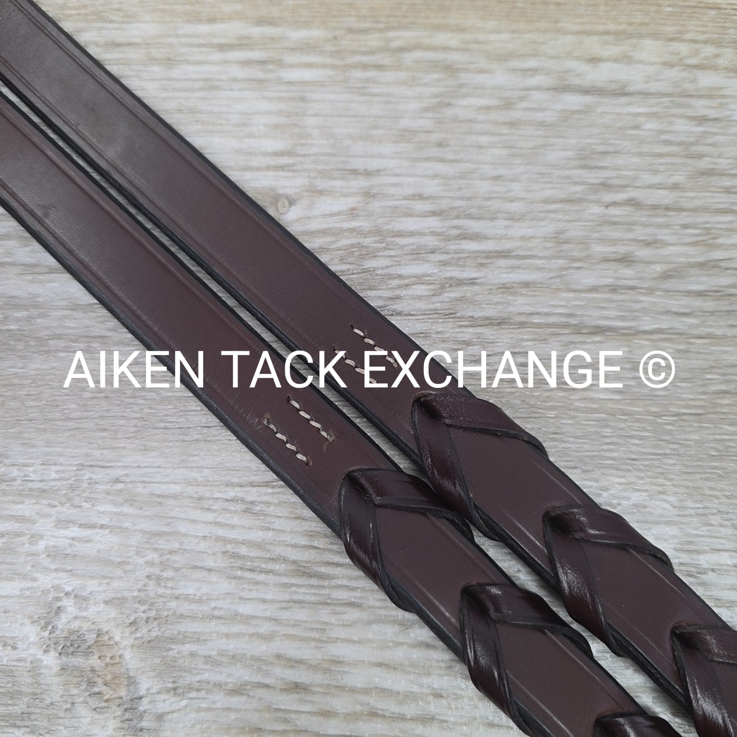 KL Select Square Raised Fancy Stitched Laced Reins, Brown, Size Full