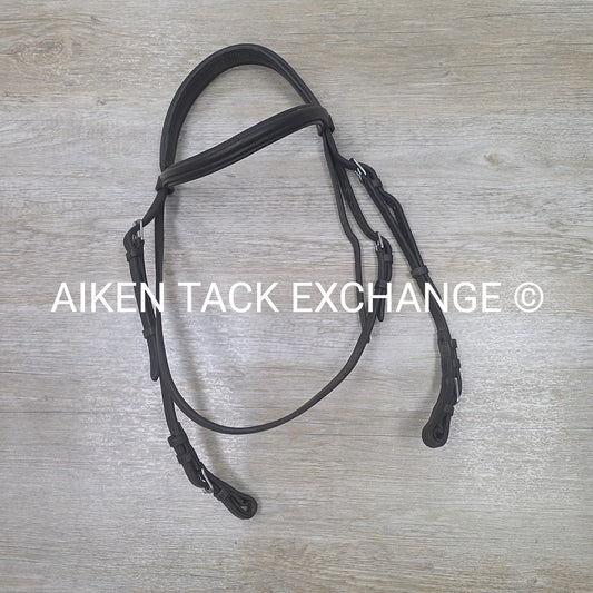 Avalon Plain Raised Bridle, No Noseband, No Reins, Brown, Size X-Full