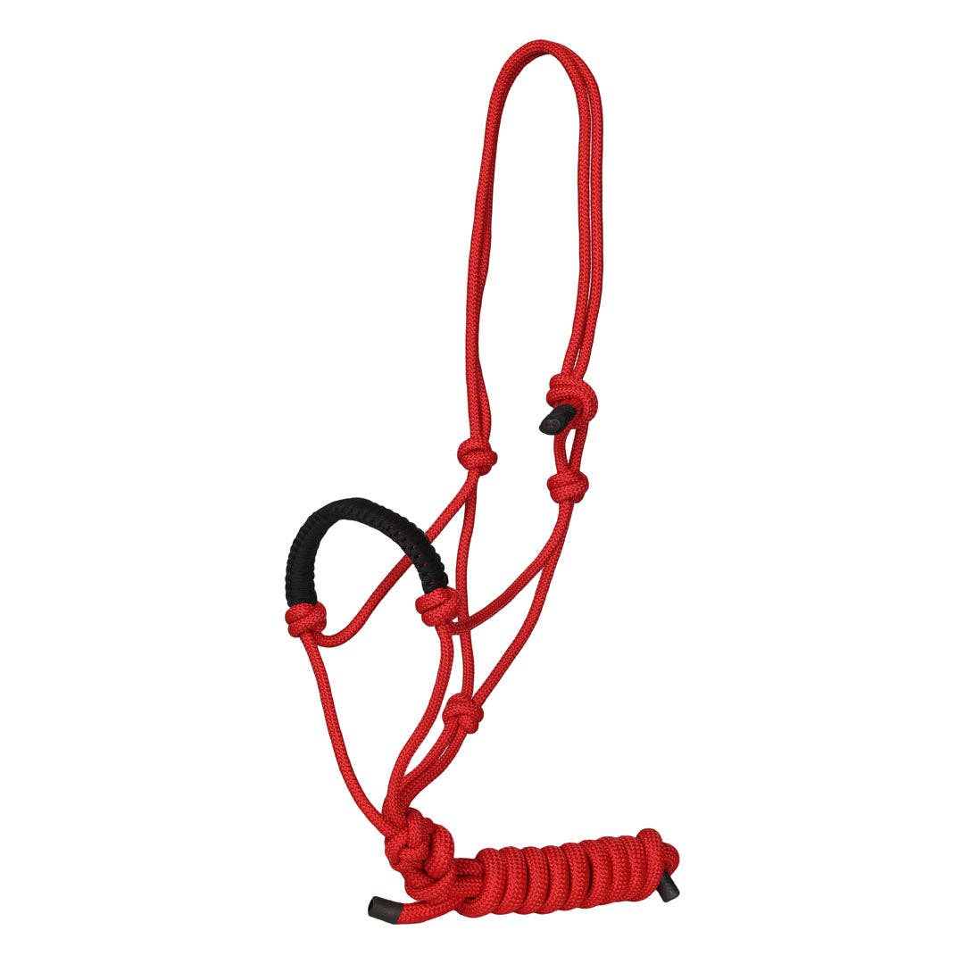 TuffRider Rugged Rope Halter Braided Noseband with Matching Lead: Violet / Horse