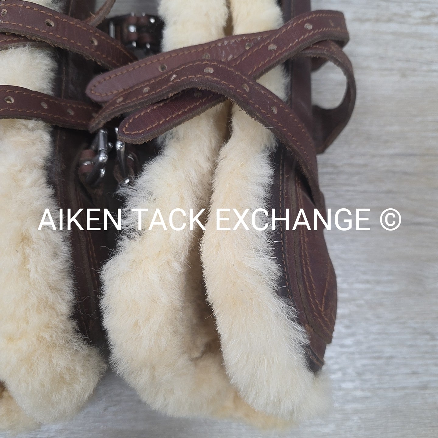 Dover Saddlery Leather Open Front Sheepskin Lined Boots, Size Medium