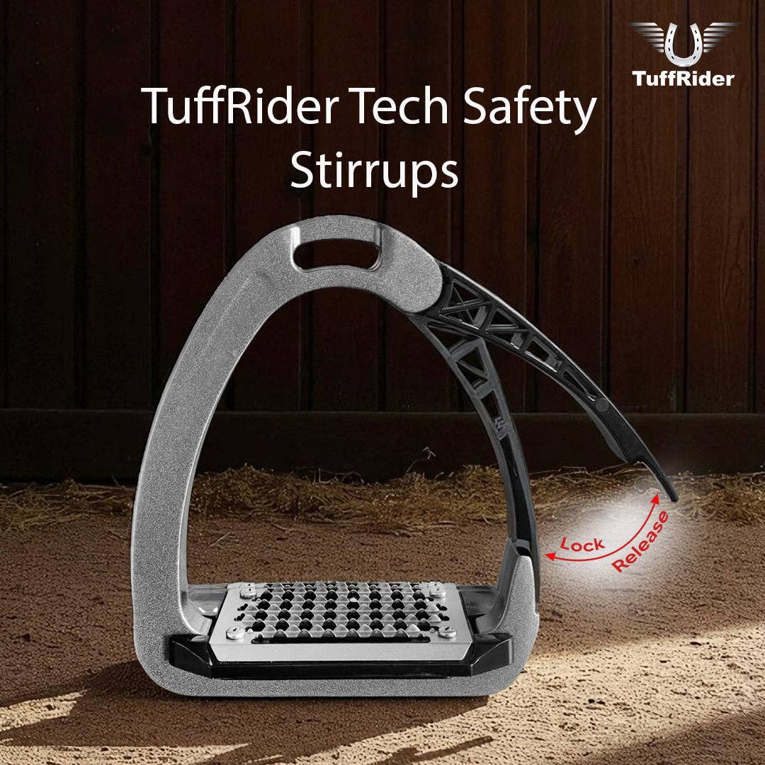 TuffRider Tech Safety Stirrups: Dark Grey / STD