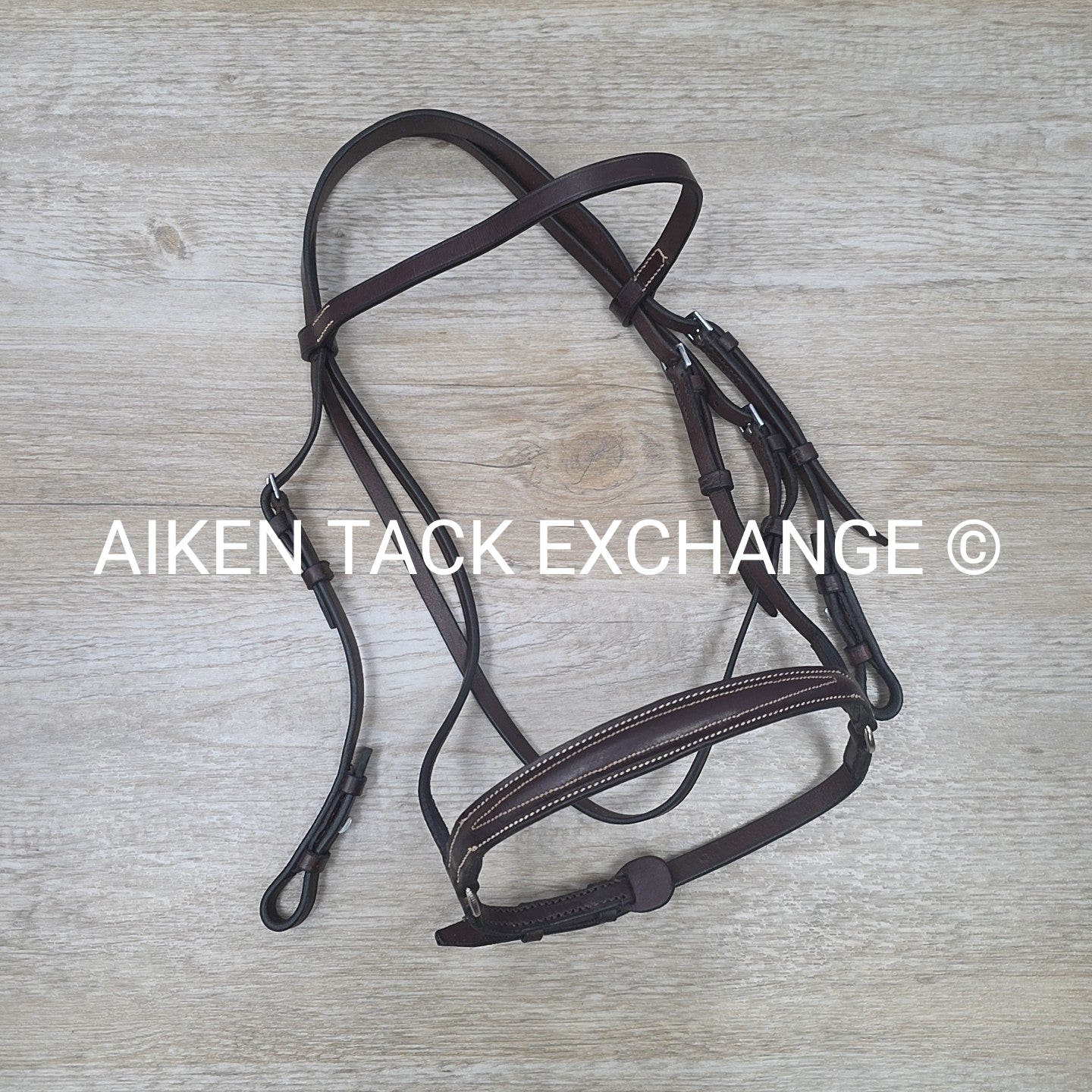 Plain Bridle with Drop Noseband, No Reins, Brown, Size Cob
