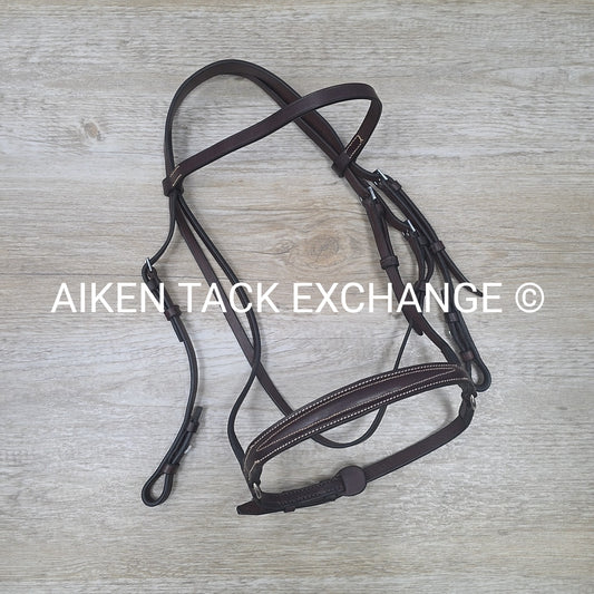 Plain Bridle with Drop Noseband, No Reins, Brown, Size Cob