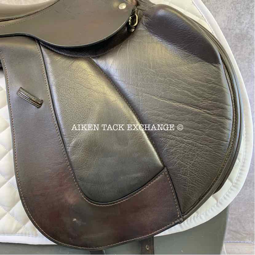 2018 Custom Saddlery Fleur De Lys Monoflap Jump Saddle, 17" Seat, Adjustable Tree, Wool Flocked Panels