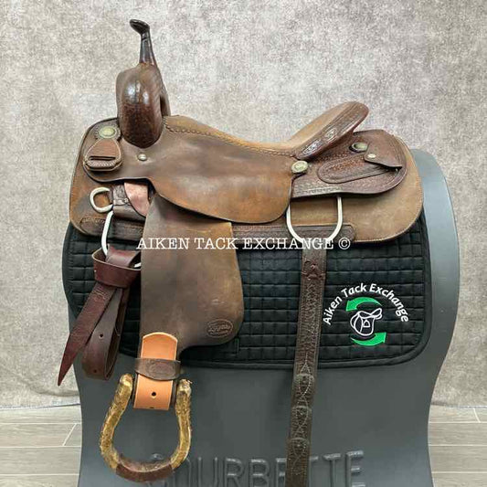 Zayas Western Saddle, 17" Seat, Wide Tree - Full QH Bars
