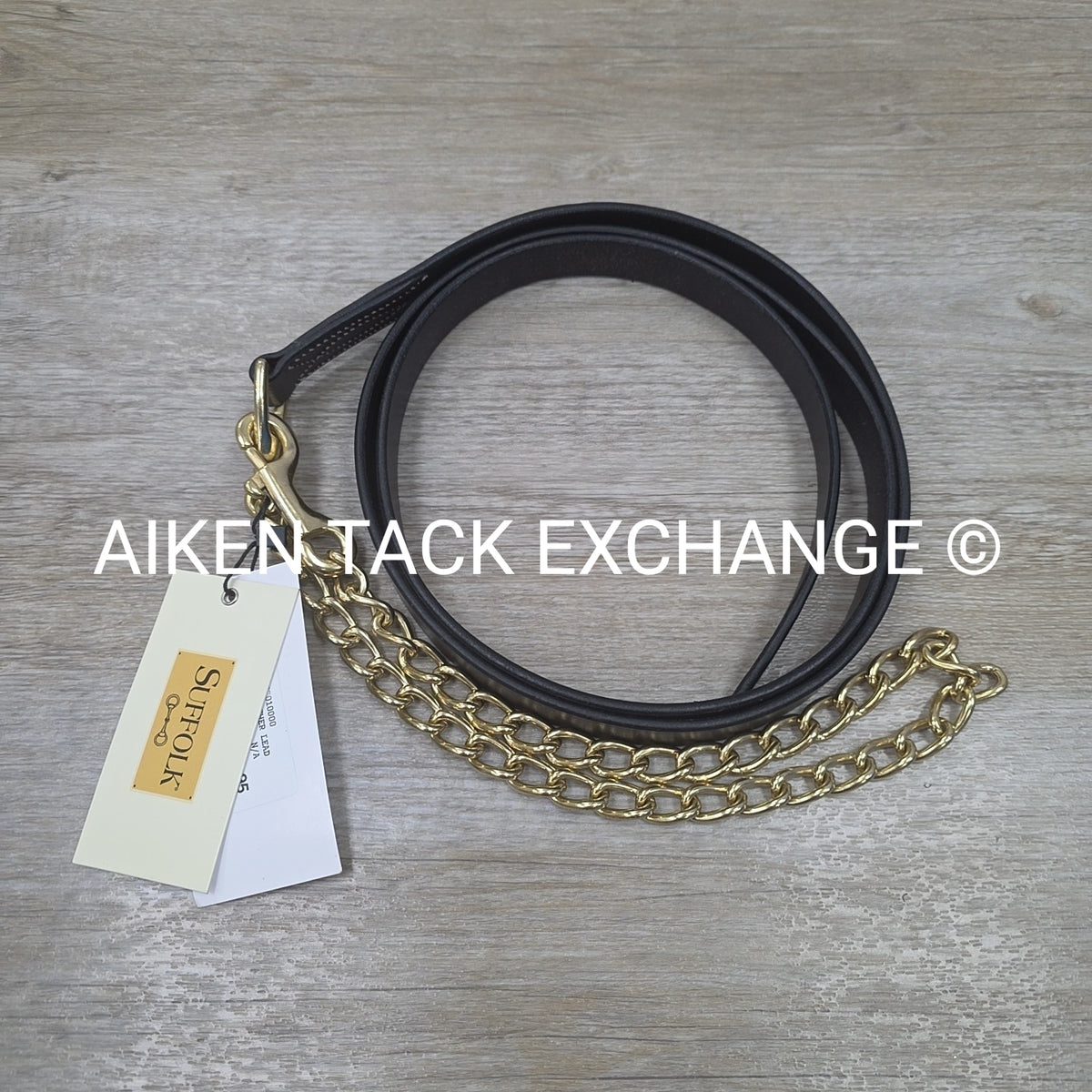 Dover Saddlery Suffolk Leather Lead with Chain