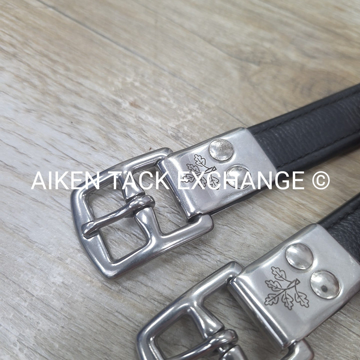 KL Select Black Oak Calf Lined Stirrup Leathers, Black, 54"