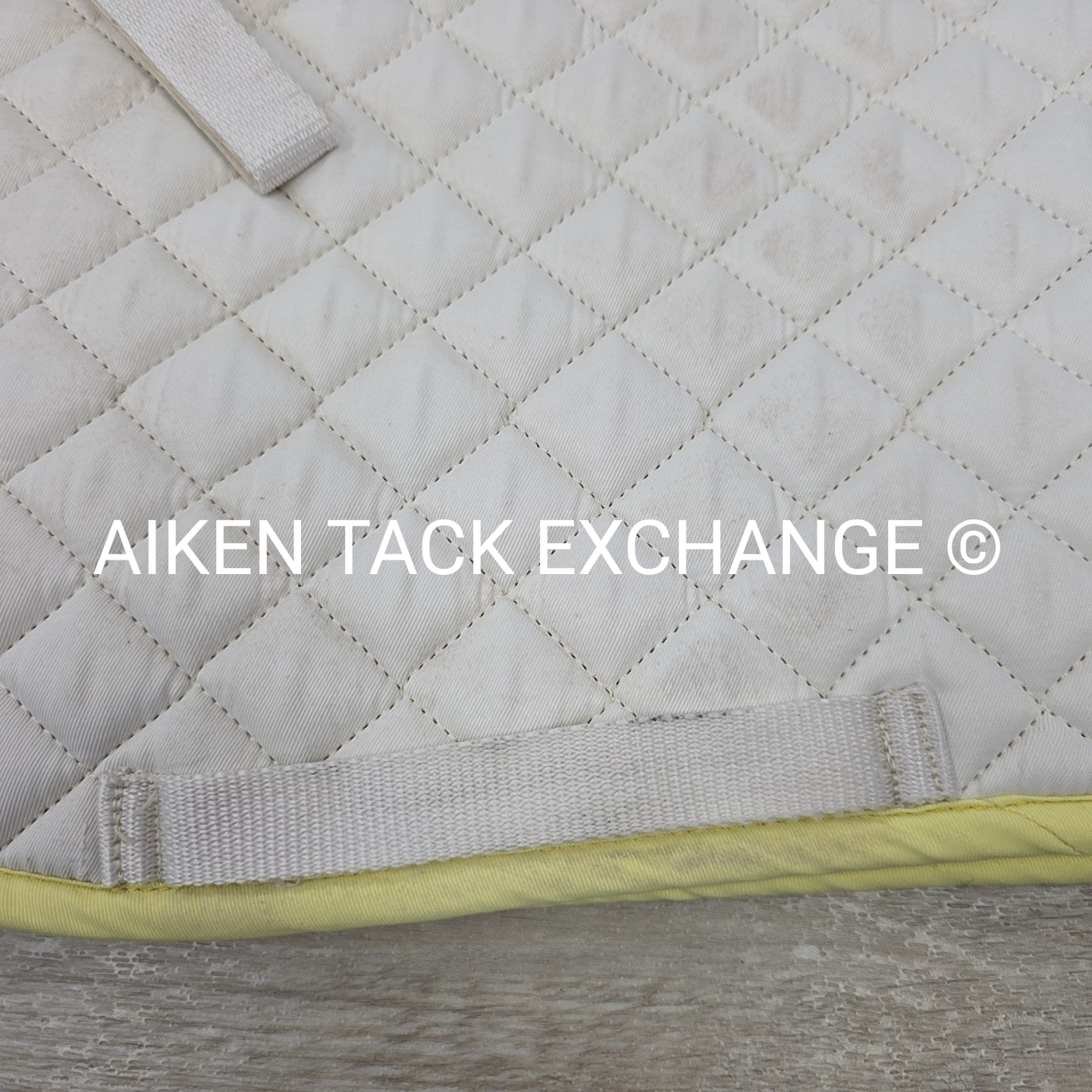 Dover Saddlery All Purpose Pony Saddle Pad, White with Yellow Trim