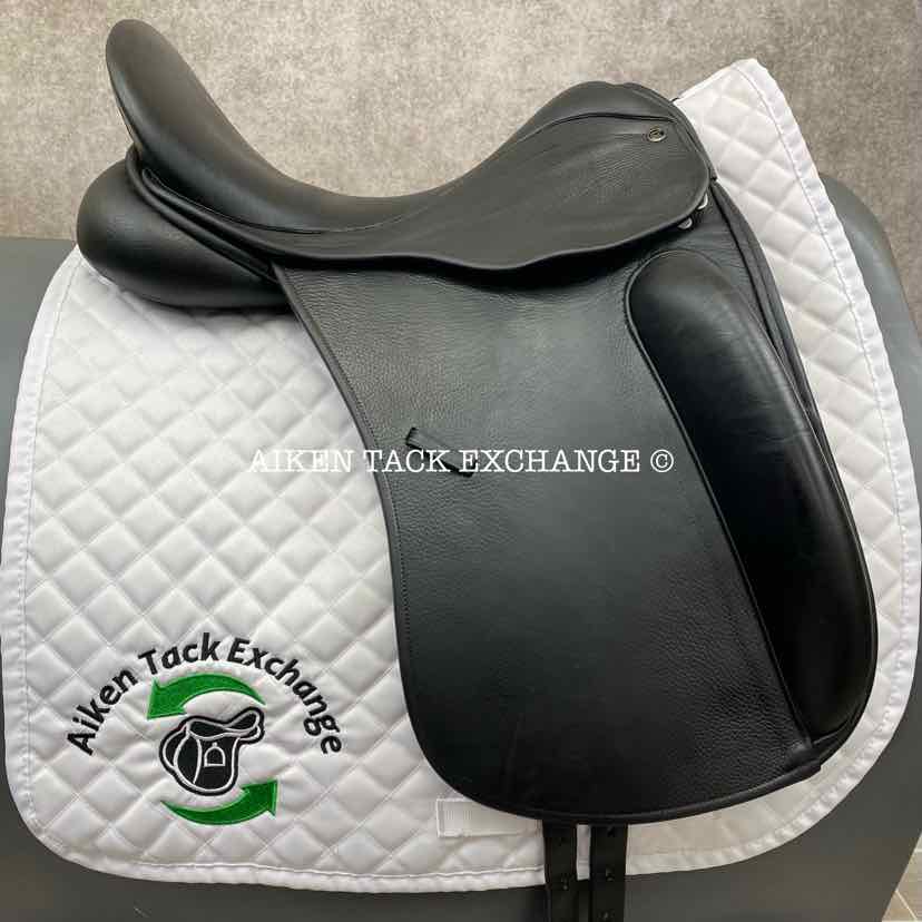 2009 County Perfection Dressage Saddle, 17" Seat, Forward Flap, Medium Tree, Wool Flocked Panels