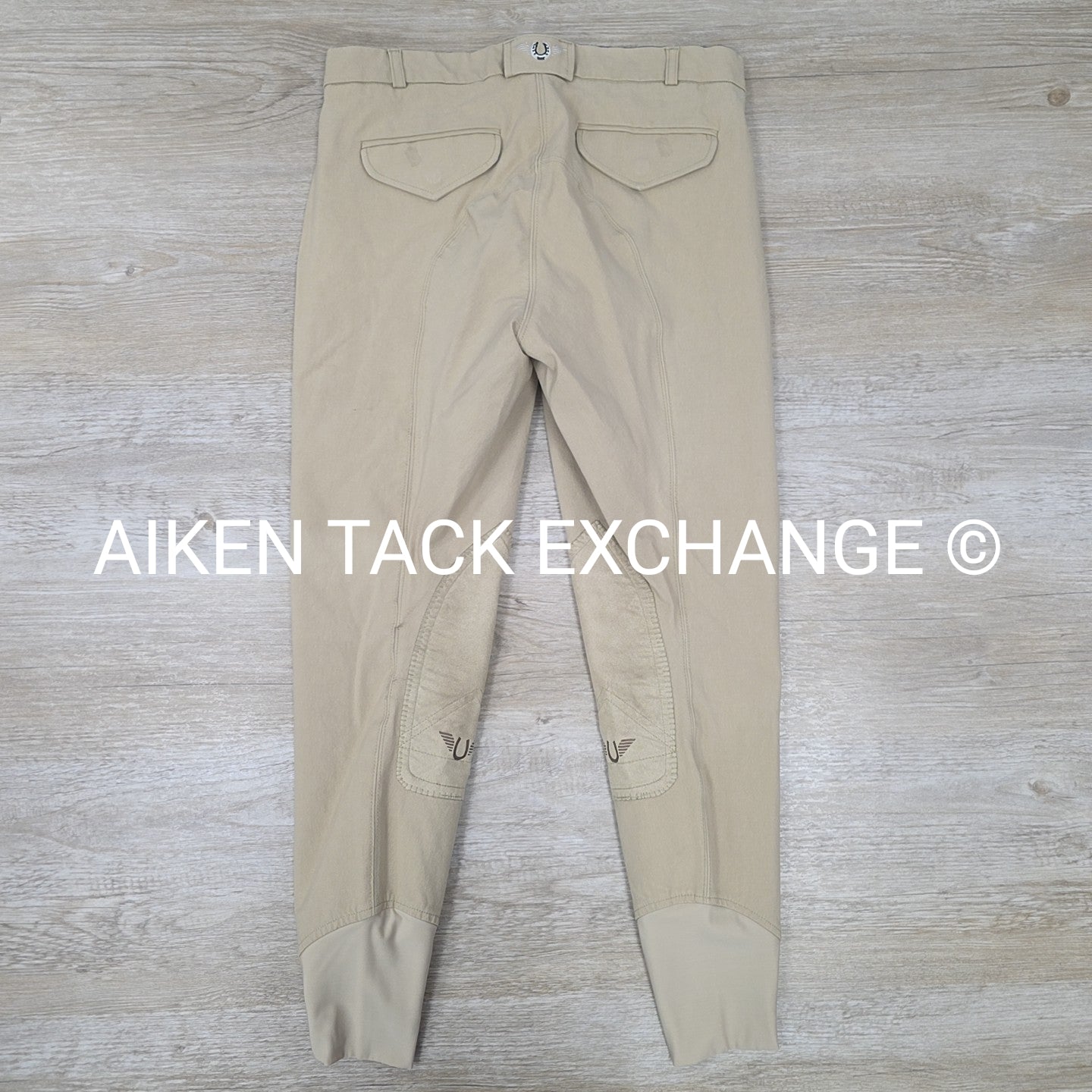 TuffRider Front Zip Knee Patch Breeches, Men's 34