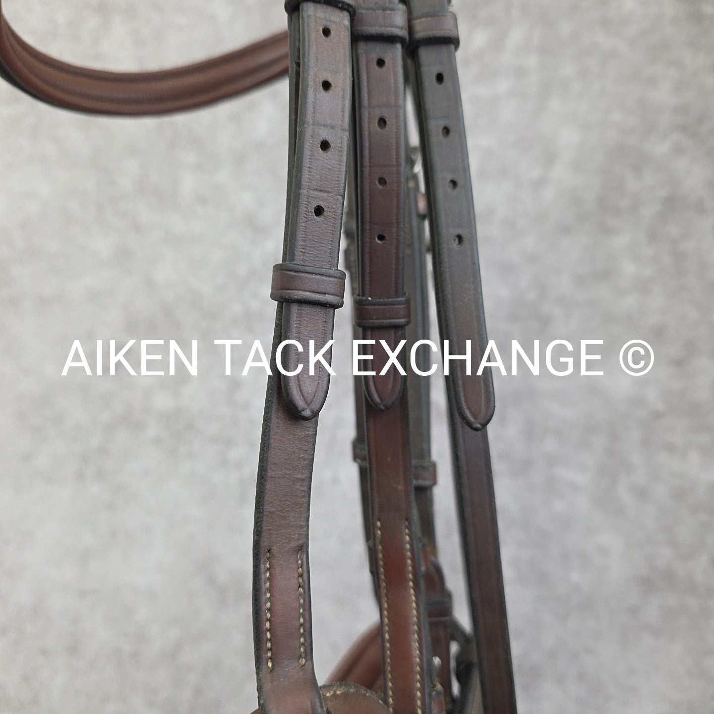 Arion Fancy Stitched Flash Noseband Monocrown Bridle, No Reins, Brown, Size Full