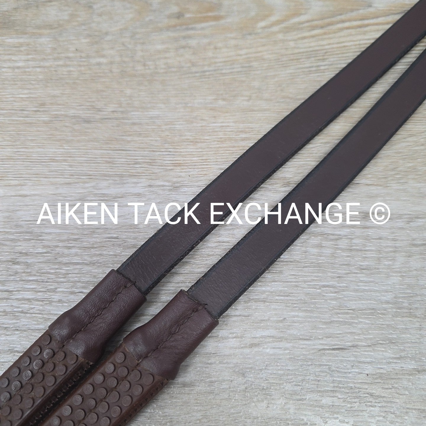 KL Select Black Oak Rubber Reins, Brown, Size Full