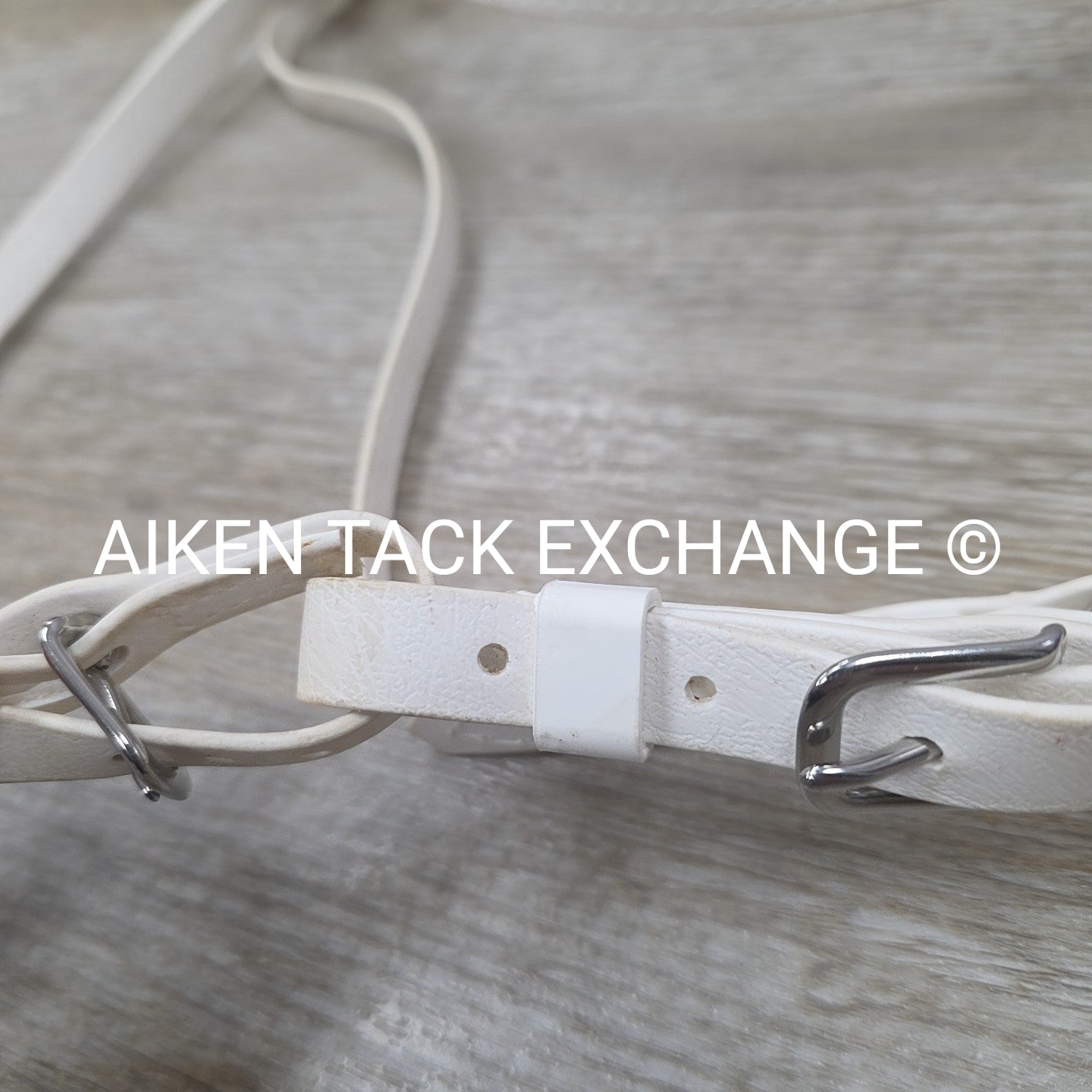 Jacks Beta Headstall and Curb Strap, White, Size Cob / Full