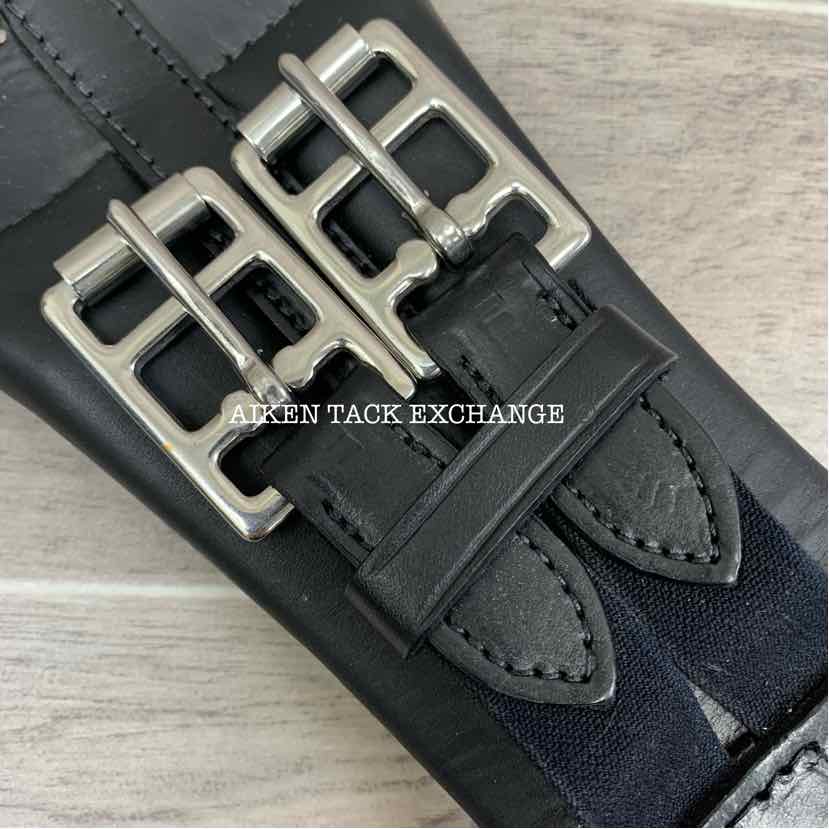 Trilogy Padded Leather Contoured Dressage Girth, Black, 20"