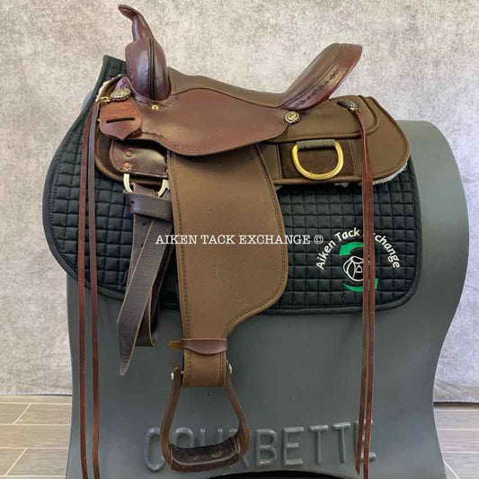 2016 Circle Y High Horse 6921 Driftwood Cordura Trail Western Saddle, 15" Seat, Wide Tree - Full QH Bars