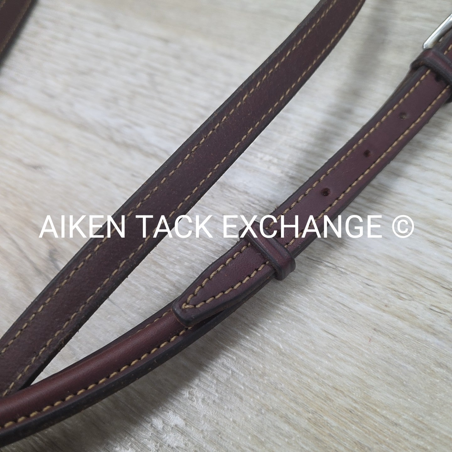 Fancy Stitched Raised Standing Martingale. Brown, Size Full