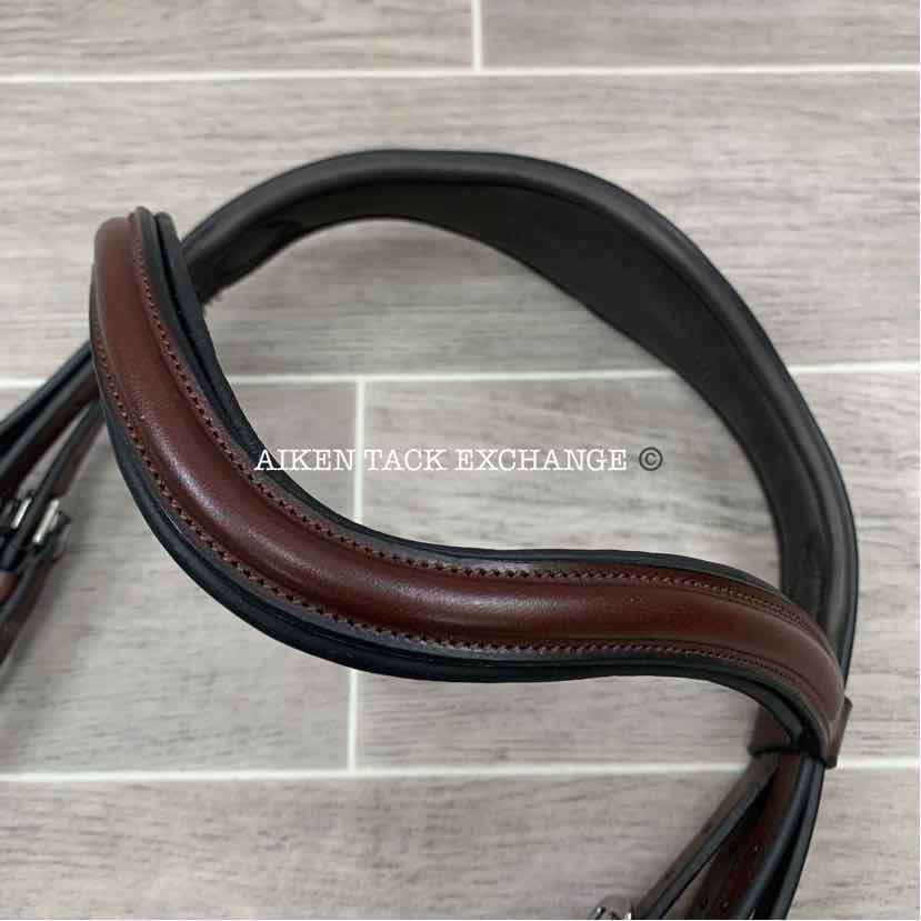 KL Select Red Barn Arena Ergonomic Weymouth Dressage Bridle, Brown, Size Full