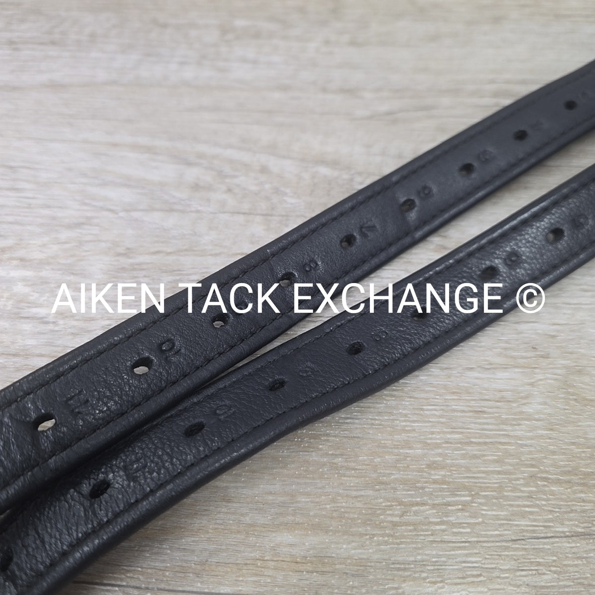KL Select Black Oak Calf Lined Stirrup Leathers, Black, 54"