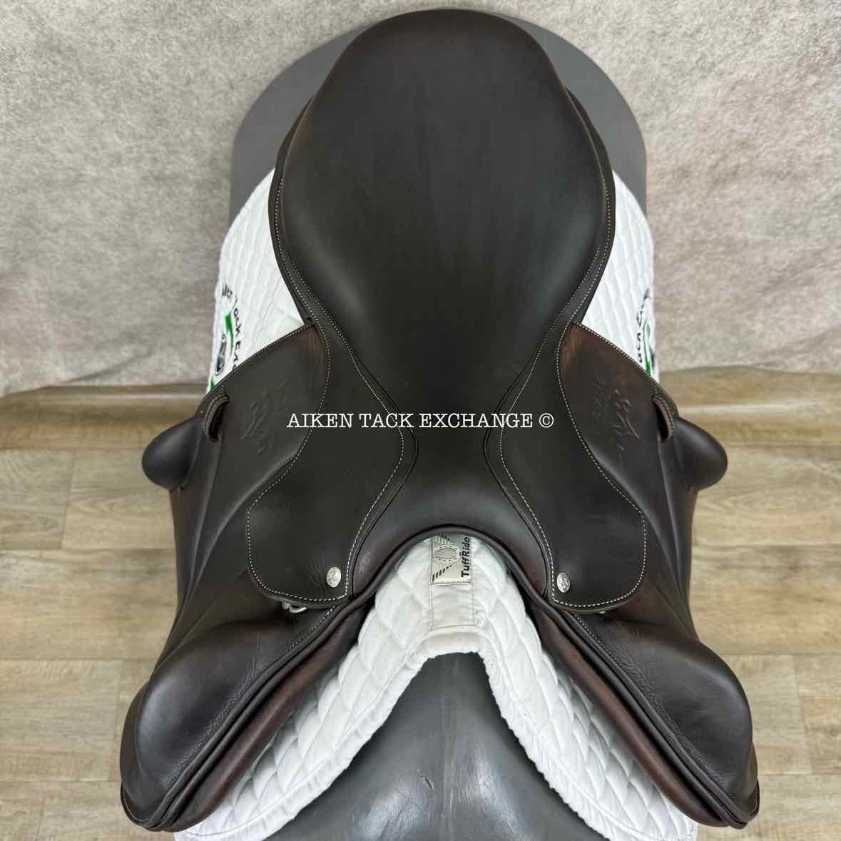 2018 Voltaire Lexington Monoflap Jump Saddle, 18.5" Seat, 2AA Flap, MW/W Tree, FIN Panels, Full Buffalo Leather