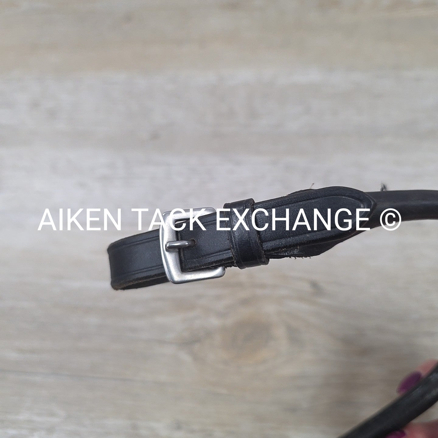 Rolled Leather Saddle Grab Strap, Black