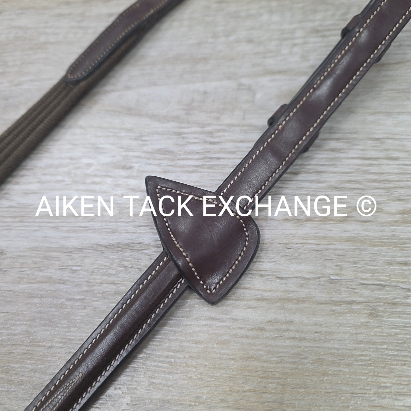 Dy'on Fancy Stitched Cotton Web Reins, Brown, Size Full