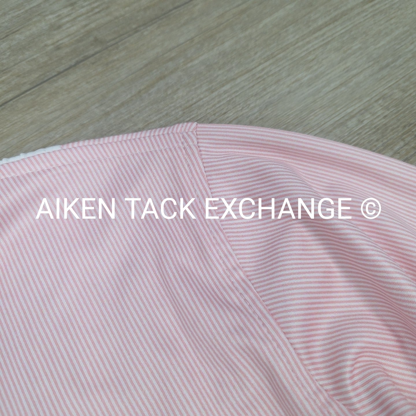 Espoir Stripes in Rose Pleated Long Sleeve Show Shirt, Women's Large