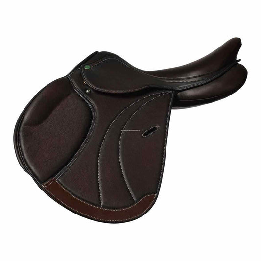 HDR Equipe Close Contact Jump Saddle, 16.5" Seat, Adjustable Tree - IGP Changeable Gullet, Wool Flocked Panels