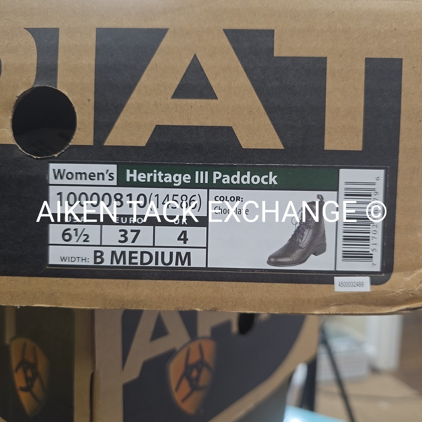 Ariat Heritage III Laced Paddock Boots, Brown, Brand New, Women's 6.5 B