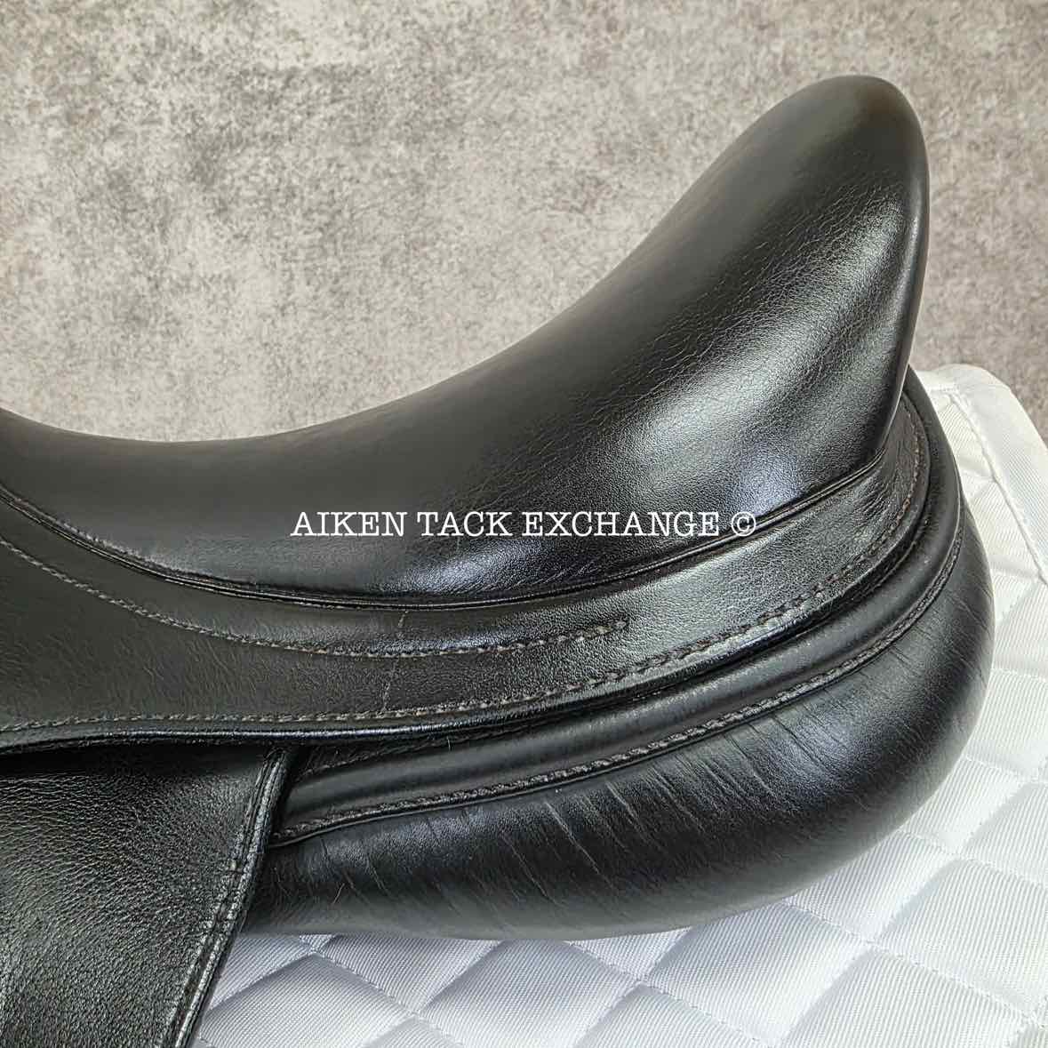 **SOLD** 2010 Prestige Venus K Monoflap Dressage Saddle, 17" Seat, 34 Tree - Medium Wide, Wool Flocked Panels