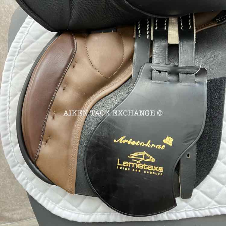Courbette Lemetex Aristokrat Jump Saddle, 17" Seat, Medium Wide Tree, Wool Flocked Panels