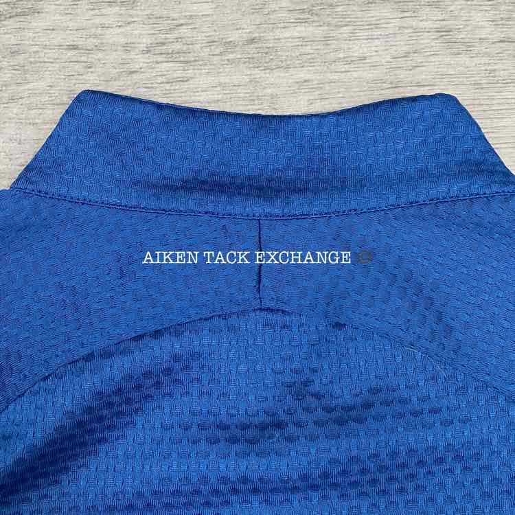 Dover Saddlery Quarter Zip Short Sleeve Shirt, Blue, Size XS
