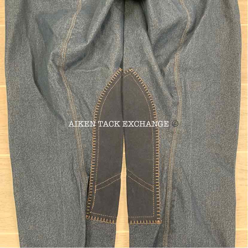 On Course Denim Knee Patch Breeches, Size 32