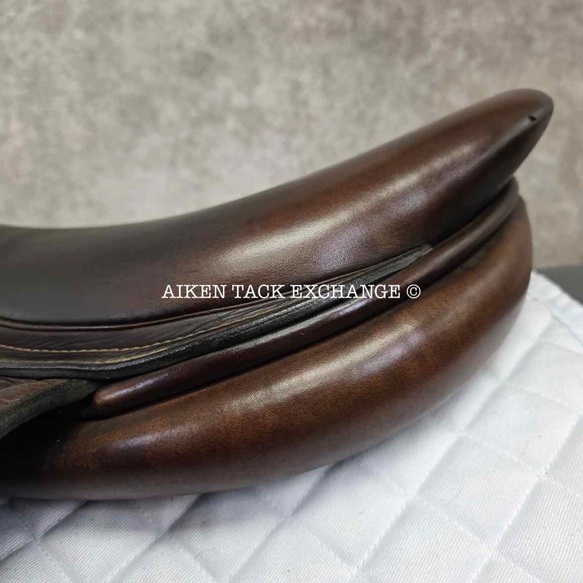 2007 Butet Monoflap Jump Saddle, 17" Seat, 3 Flap, Medium Tree, Foam Panels, Full Calfskin Leather
