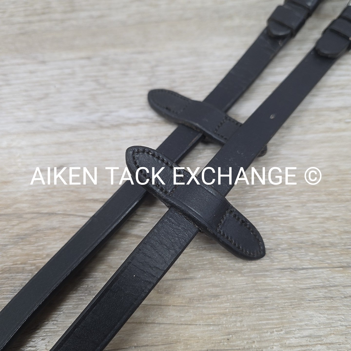 Rubber Grip Rainbow Reins, Black, Size Full