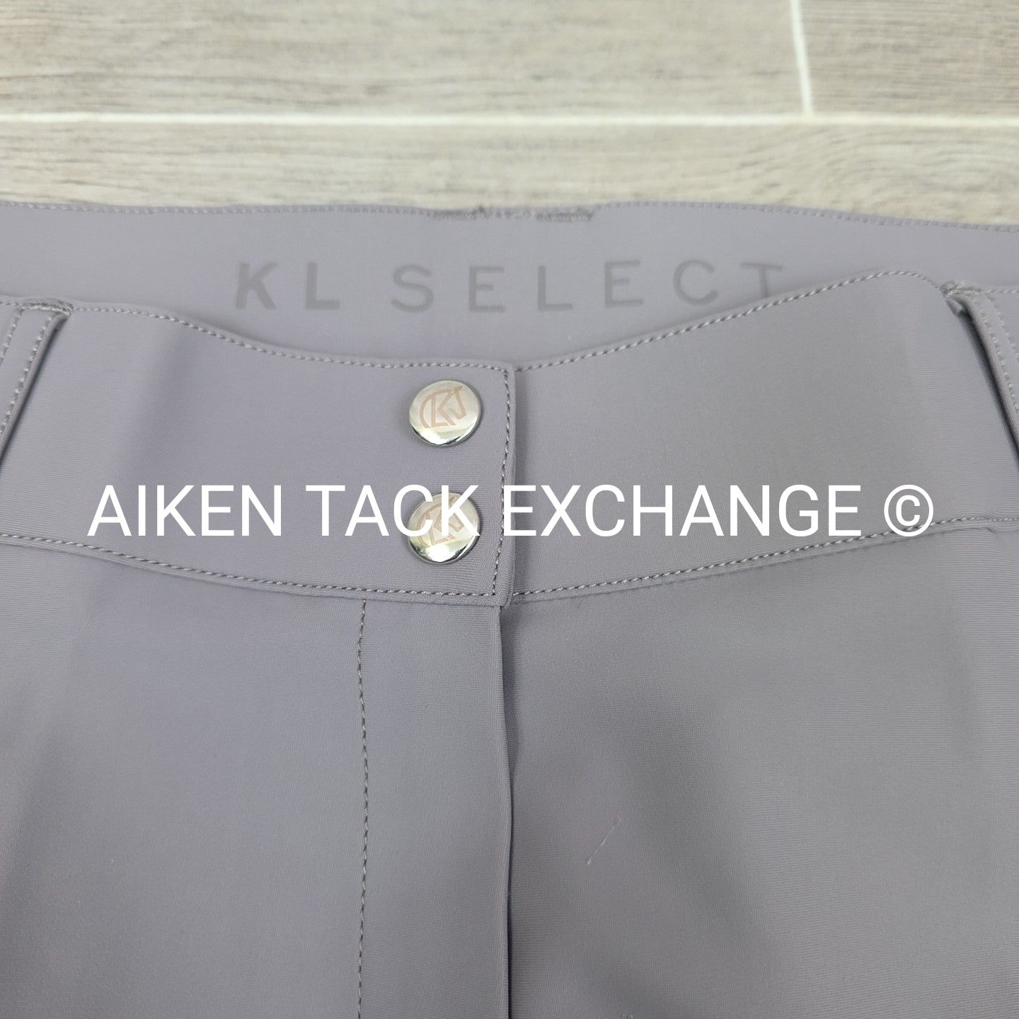 KL Select Gabrielle Full Seat Breeches, Grey/Navy, Women's Size 34R